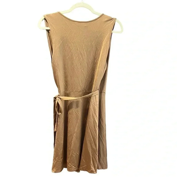 NWT L’AGENCE Allia Tank Wrap Dress Brown Metallic Size Small - Picture 4 of 8